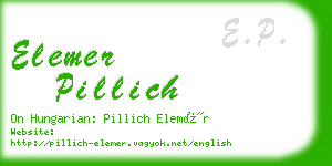 elemer pillich business card